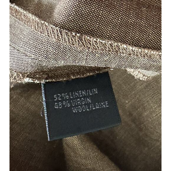 Lafayette 148 NY Women’s Brown Linen Wool Blend Wide Leg Trouser Dress Pants 16 - Picture 5 of 9